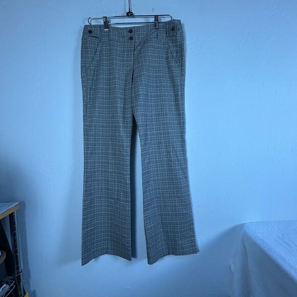 Tracy Evans Limited Womens Straight Leg Plaid Pants Size 11 Gray Stretch Casual - Picture 1 of 9